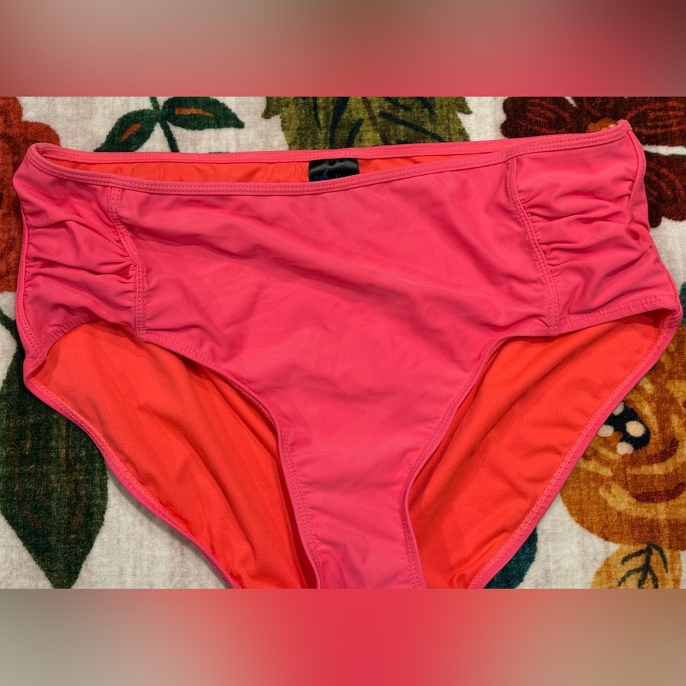 Catalina Two-Tone Pink and Coral Bikini Bottom